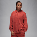Jordan Flight Fleece Women's Satin-Lined Washed Hoodie Dune Red