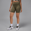 Jordan Sport Women's High-Waisted 7" Bike Shorts Medium Olive/White