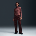 Nike Sportswear Collection Women's Slim 1/2-Zip Long-Sleeve Logo Top Red Sepia/Light Orewood Brown/Red Sepia