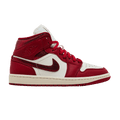 Jordan 1 Mid SE Red Cracked Leather (Women's)